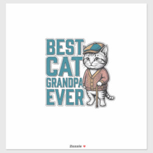 Adesivo Melhor Avô de Gato de Todos os Tempos Camisa Vinta