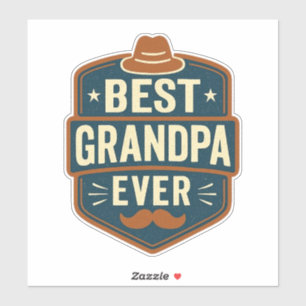 Adesivo Melhor avô de todos o emblema retro