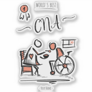 Adesivo Melhor CNA do Mundo - Presente Assistente de Enfer
