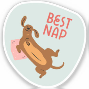 Adesivo Melhor cochilo de cão ilustrado fofo