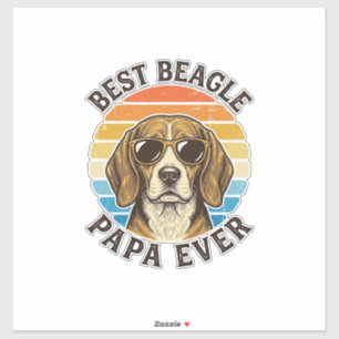 Adesivo Melhor Design de Camisa de Papai de Beagle Vintage