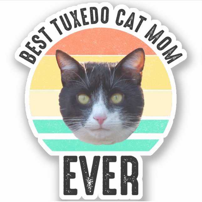 Adesivo Melhor Mãe De Gato Tuxedo (Frente)