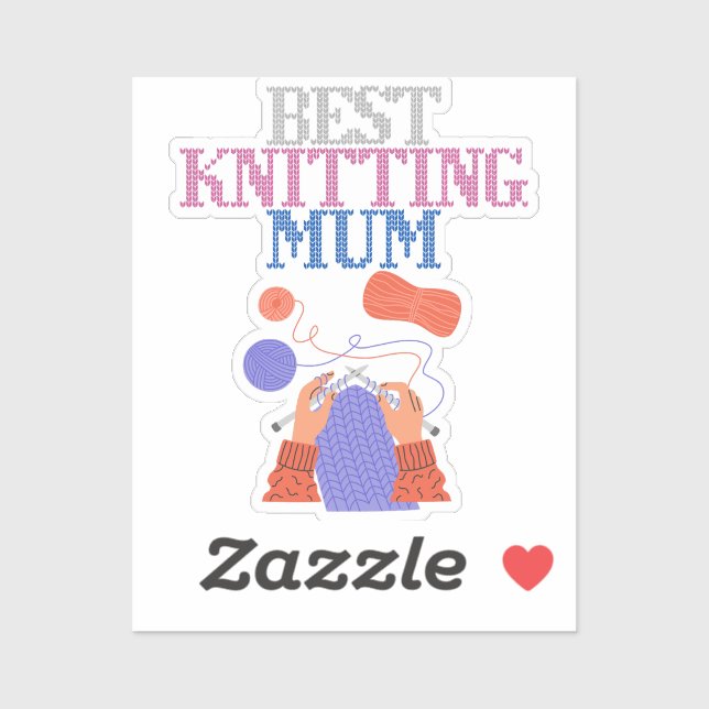 Adesivo Melhor mãe de tricô 01 (Folha)