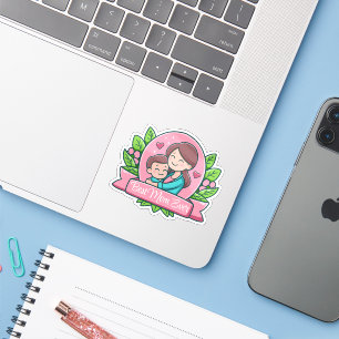 Adesivo Melhor Mãe do Mundo, Mãe e Filho, Personalizado