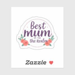 Adesivo Melhor Mãe no Reino Rainha Floral Medieval