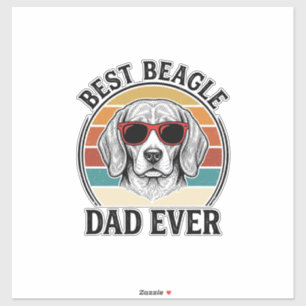 Adesivo Melhor Pai Beagle de Todos os Tempos Camisa Vintag