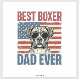 Adesivo Melhor Pai Boxer de Todos os Tempos Cachorro Vinta