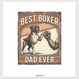Adesivo Melhor Pai Boxer de Todos os Tempos Vintage Pai de