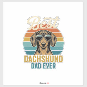 Adesivo Melhor Pai Dachshund de Todos os Tempos Camisa de 