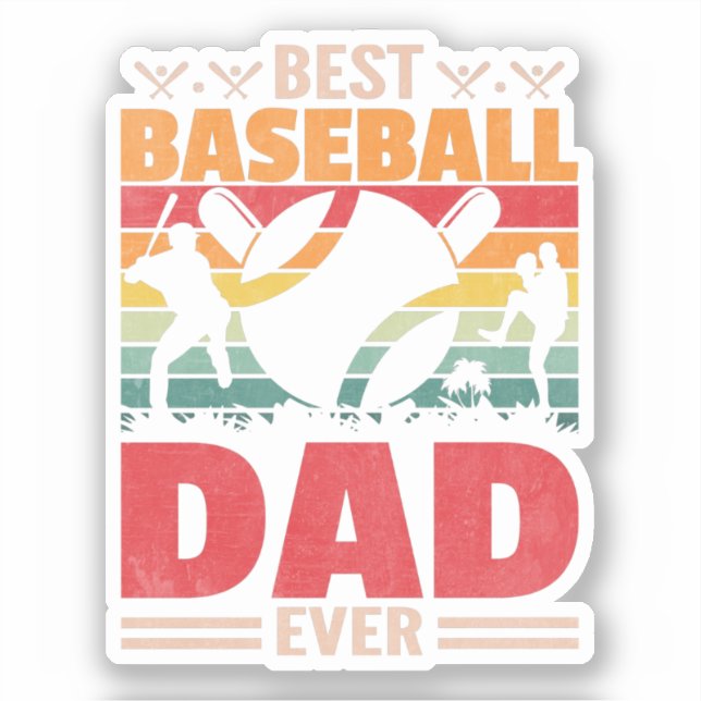 Adesivo Melhor Pai De Baseball Nunca (Frente)