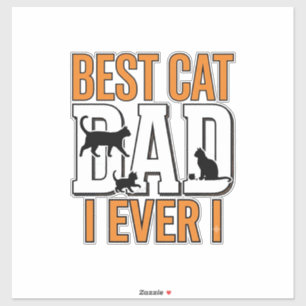 Adesivo Melhor Pai de Gato de Todos os Tempos Camisa Vinta