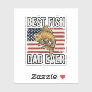 Adesivo Melhor Pai de Peixe de Sempre Camisa Vintage Peixe