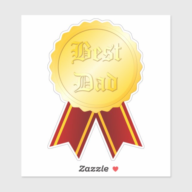 Adesivo Melhor Pai Medalha Ribbon Dia dos Pais (Folha)