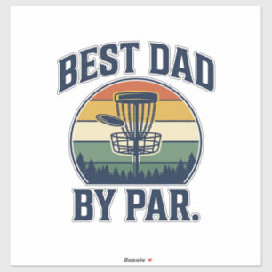 Adesivo Melhor Pai pela Par Disc Golf Design Vintage Pôr d