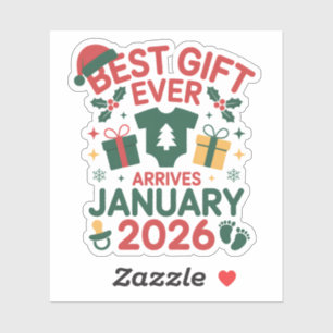 Adesivo Melhor Presente de Natal Chega Janeiro 2026 Casais