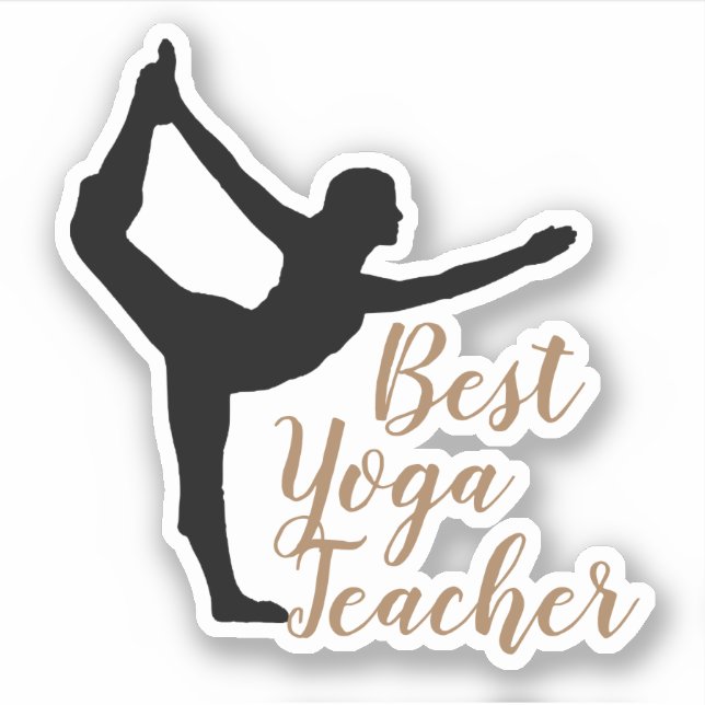 Adesivo Melhor professor de ioga elegante moderno (Frente)