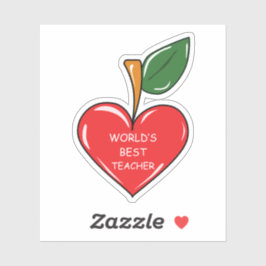 Adesivo melhor professor de mundos diversão em maçã