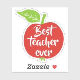 Adesivo Melhor Professora Texto branco Maçã vermelha