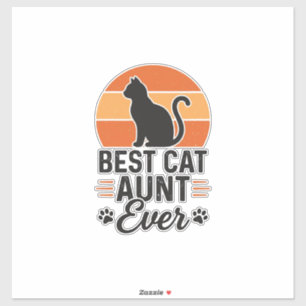 Adesivo Melhor Tia de Gato de Sempre Design de Camisa de G