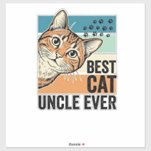 Adesivo Melhor Tio de Gato de Sempre Design de Amante de G
