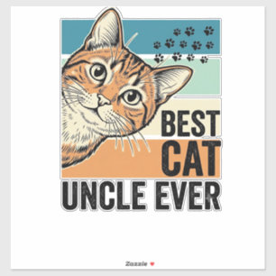 Adesivo Melhor Tio de Gato de Todos os Tempos Design Vinta