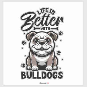 Adesivo Melhor vida com Bulldog