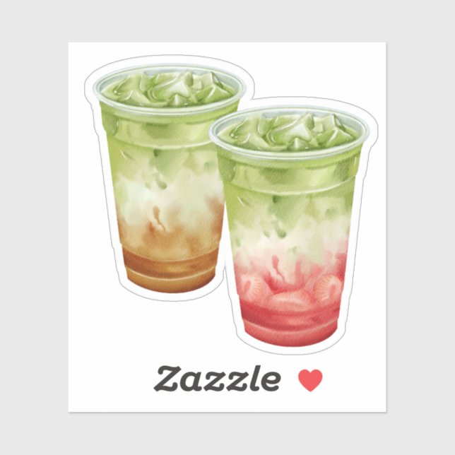 Adesivo Melhores Amigas Café Gelado e Matcha de Mo (Folha)