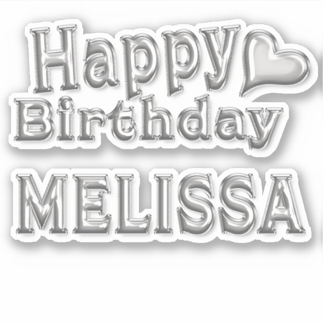 Adesivo Melissa Happy Birthday silver Aufkleber Sticker (Frente)