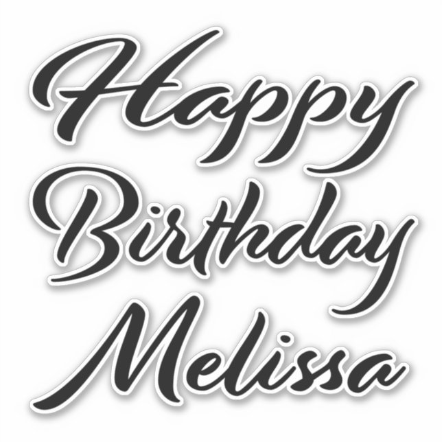 Adesivo Melissa Name Vorname black Sticker Geburtstag (Frente)