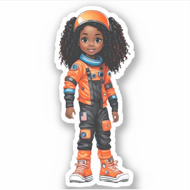 Adesivo Membro da Equipe de Astronautas - Laranja (Frente)