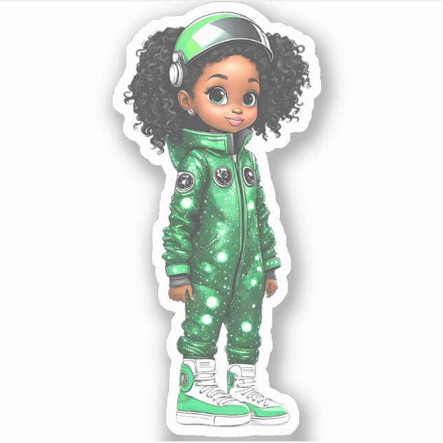 Adesivo Membro da Equipe de Astronautas - Verde (Frente)