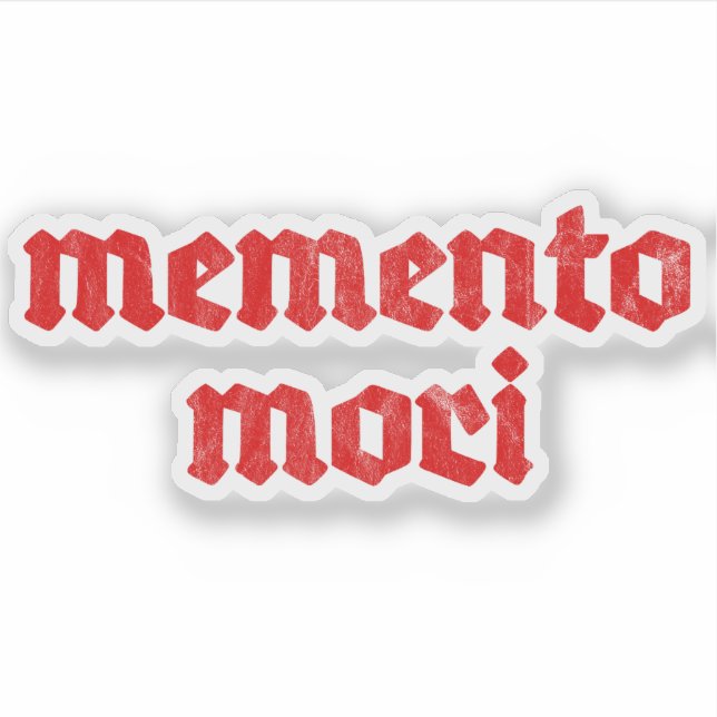 Adesivo Memento Mori (vermelho-safra) (Frente)