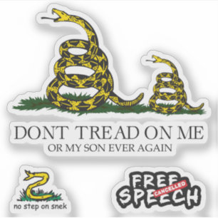 Adesivo Memes paródia da bandeira de Gadsden Snekright x6