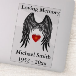 Adesivo Memorial Angel Wings Vinyl Car Decle
