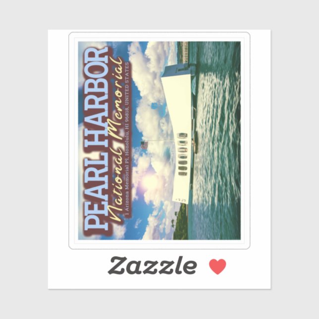 ADESIVO MEMORIAL NACIONAL DE PEARL HARBOR - HONOLULU HAWAI (Folha)