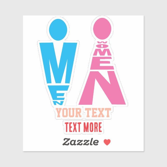 Adesivo Men and Women Typography Icon Design (Folha)