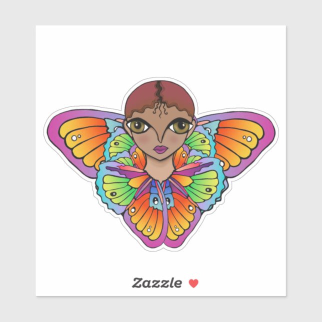 Adesivo menina da borboleta (Folha)