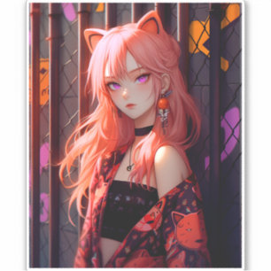 Adesivo Menina de Animação Bela