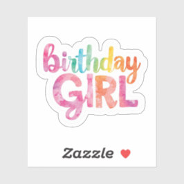 Adesivo Menina de Aniversário Texto Arco-íris 