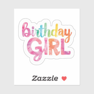 Adesivo Menina de Aniversário Texto Arco-íris