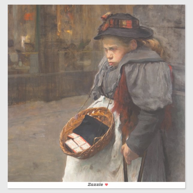 Adesivo Menina de Palitos Pobre Garoto de Rua Pobreza Urba (Folha)