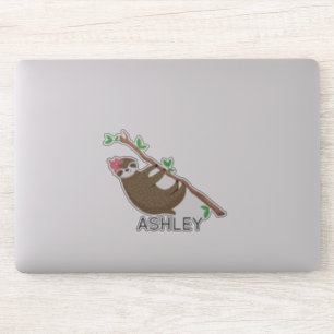 Adesivo Menina de preguiça monogramada personalizada