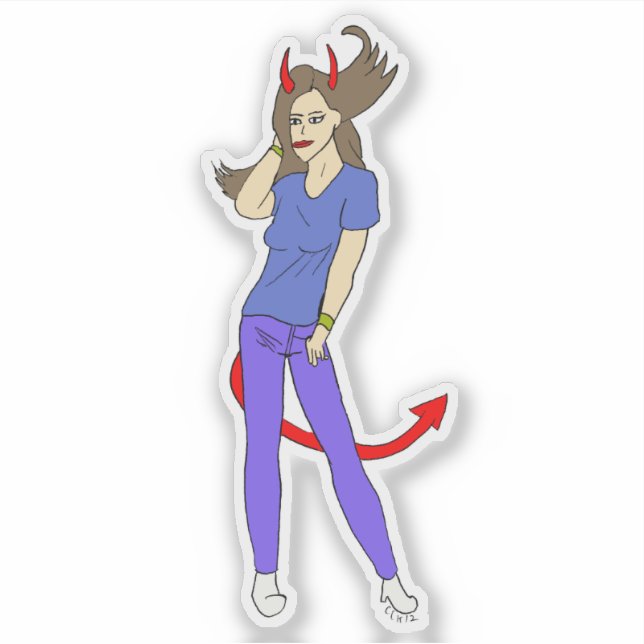 Adesivo menina diabólica (Frente)