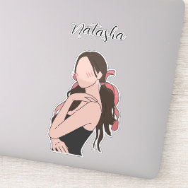 Adesivo Menina estética de beleza personalizável