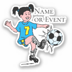 Adesivo Menina Jogando Futebol