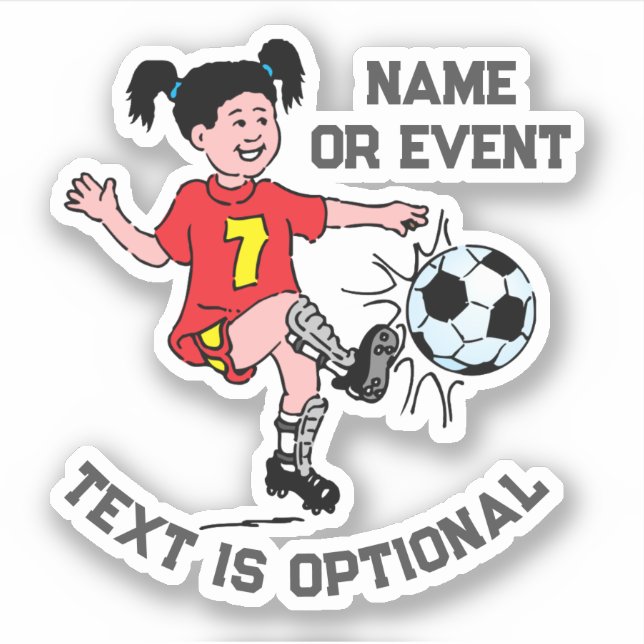 Adesivo Menina Jogando Futebol (Frente)