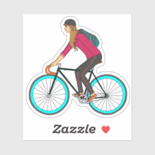 Adesivo Menina loura Sticker_3x3 de Fixie