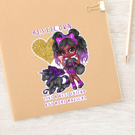 Adesivo Meninas Amigas Presentes Preto Unicórn Besticorn M