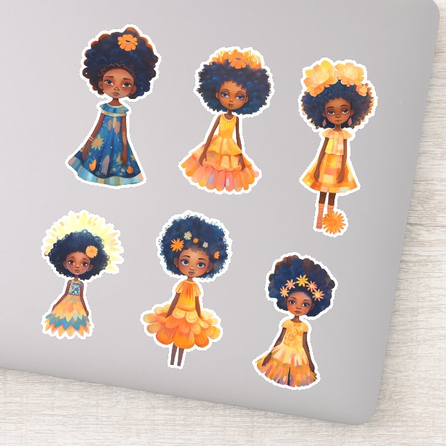 Adesivo Meninas de flores brancas (Detalhe)