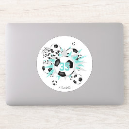 Adesivo meninas jersey number bolas de futebol estrelas lu